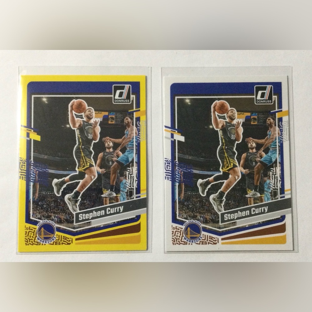 2023-24 Panini Donruss NBA Yellow Flood and Base Stephen Curry #65